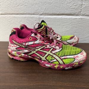 Asics Pink and Lime Green Women's Running Sneakers